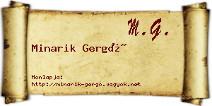 Minarik Gergő névjegykártya